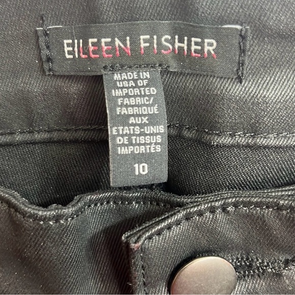 Eileen Fisher Black Waxed Faux Leather
Organic Cotton Blend Pants Size 10 - Picture 4 of 7